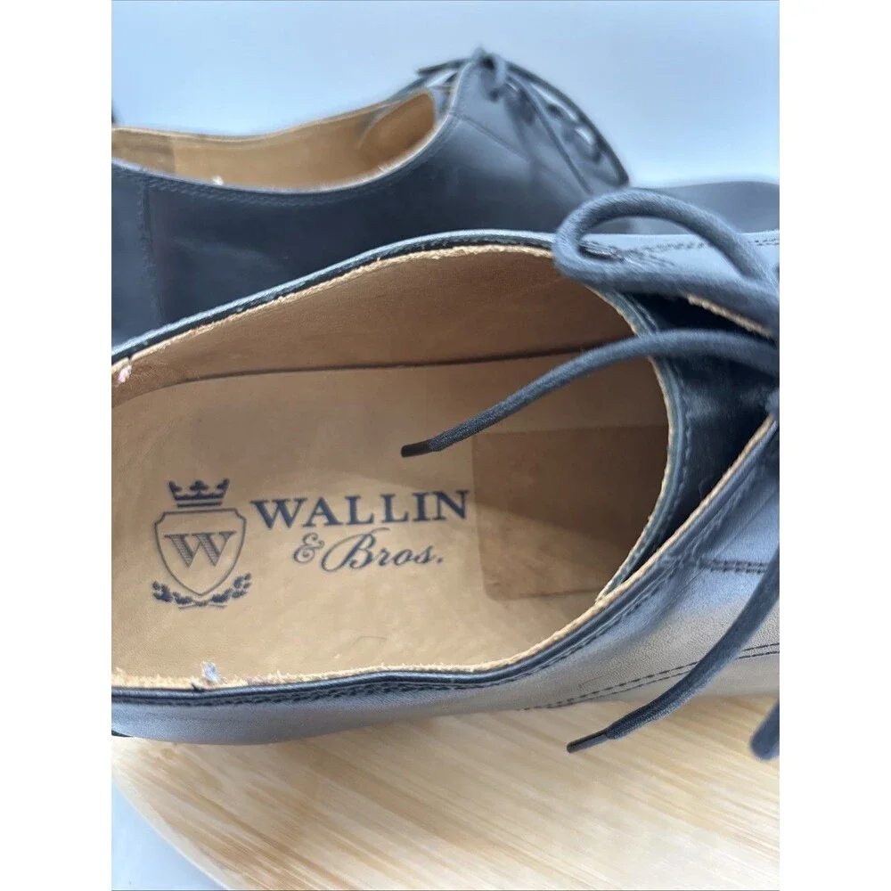 Wallin & Bros Cap Toe Dress Shoes Black Leather Lace Up Mens Size 12M Brazil